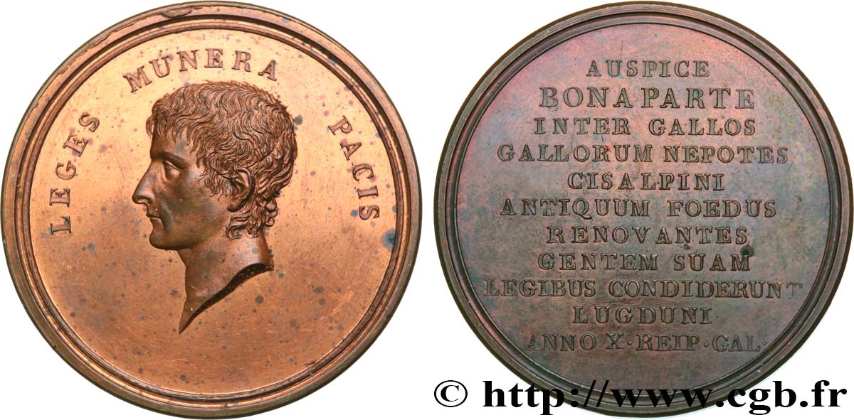 CONSULATE Médaille, constitution de la République italienne à Lyon AU