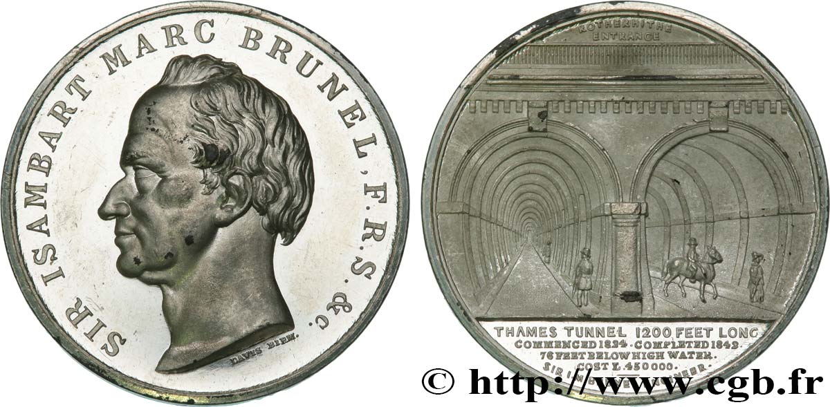 GRANDE BRETAGNE - VICTORIA Médaille, tunnel de la Tamise SUP