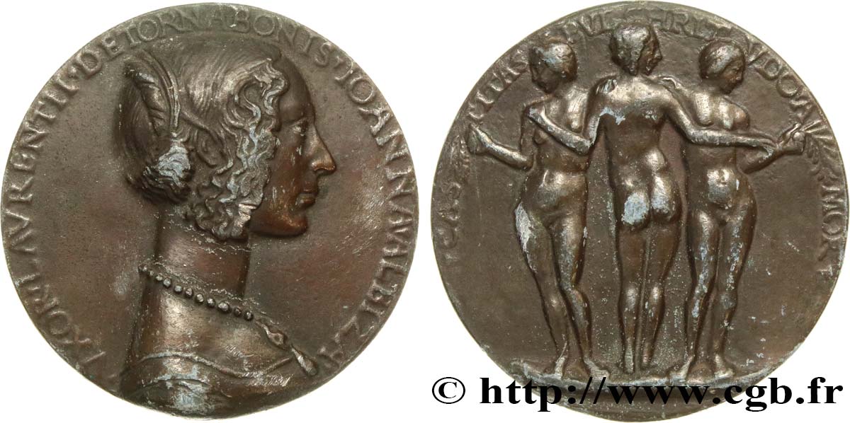 ITALIE - FLORENCE - RÉPUBLIQUE Médaille, Giovanna degli Albizzi par Niccolo Fiorentino BB