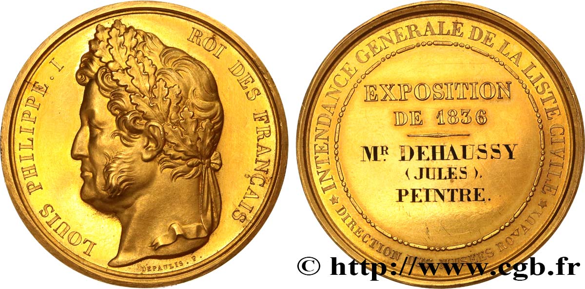 LOUIS-PHILIPPE Ier Médaille de récompense, intendance générale de la liste civile SUP/TTB+