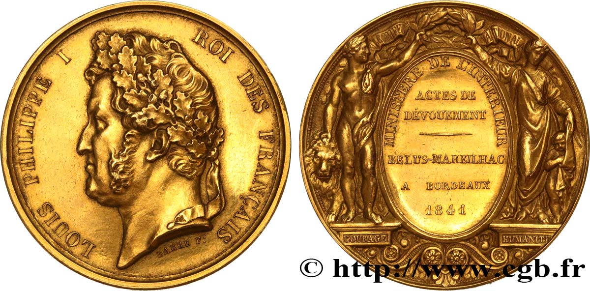 LUIGI FILIPPO I Médaille, Actes de dévouement q.SPL