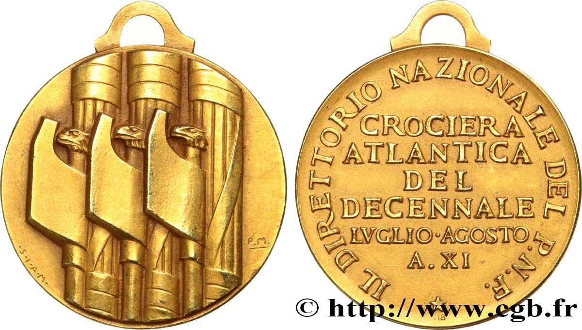 ITALIA - REINO DE ITALIA - VÍCTOR-MANUEL III Médaille, Croisière atlantique EBC