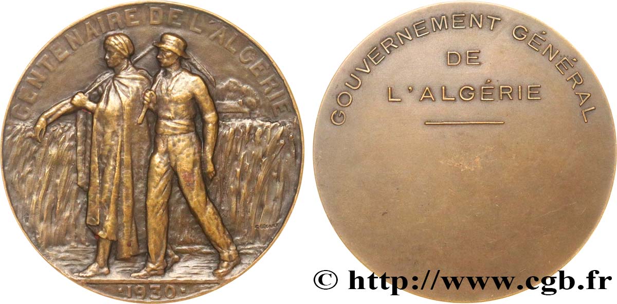 ALGÉRIE - TROISIÈME RÉPUBLIQUE Médaille, Centenaire de l’Algérie VZ