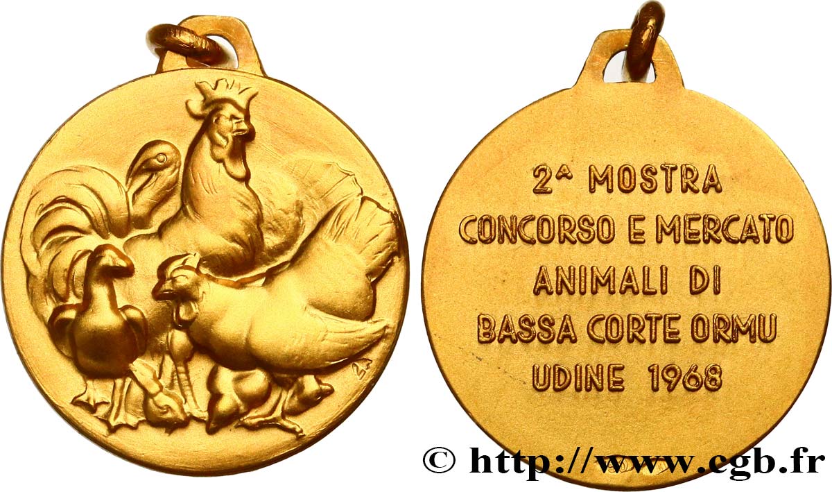 ITALIA Médaille de concours, Animaux de basse-cour MS