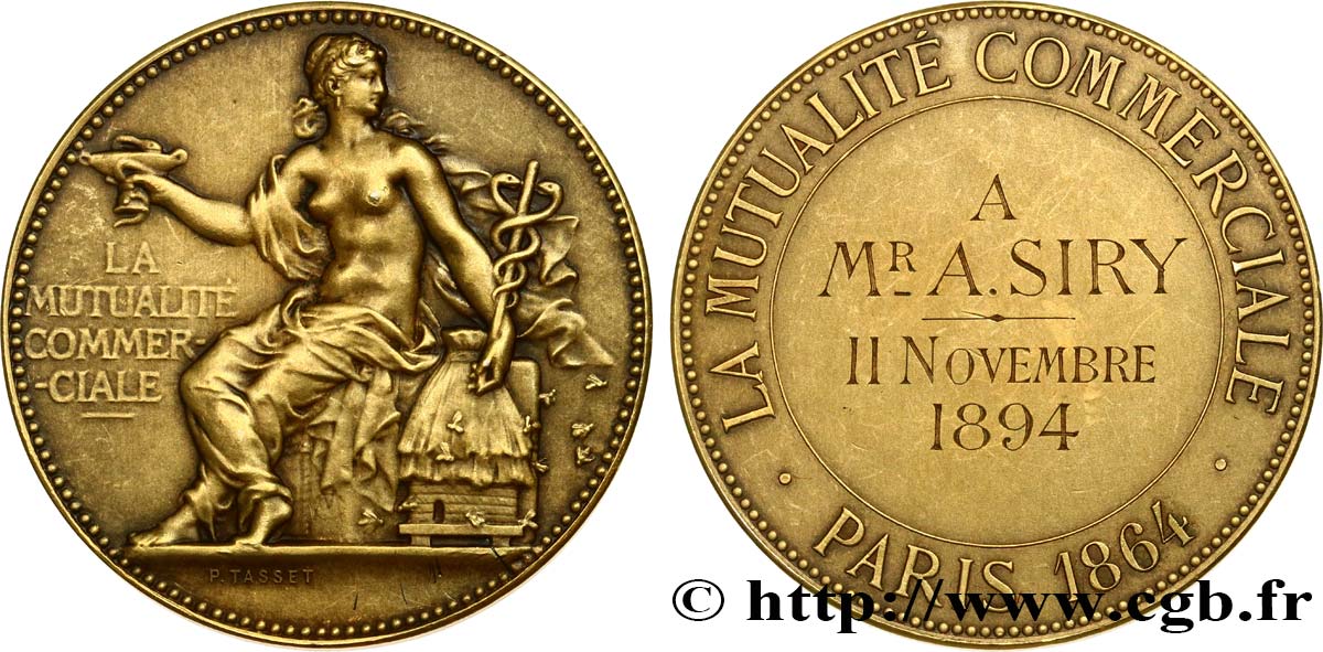 INSURANCES Médaille de récompense, La Mutualité commerciale AU