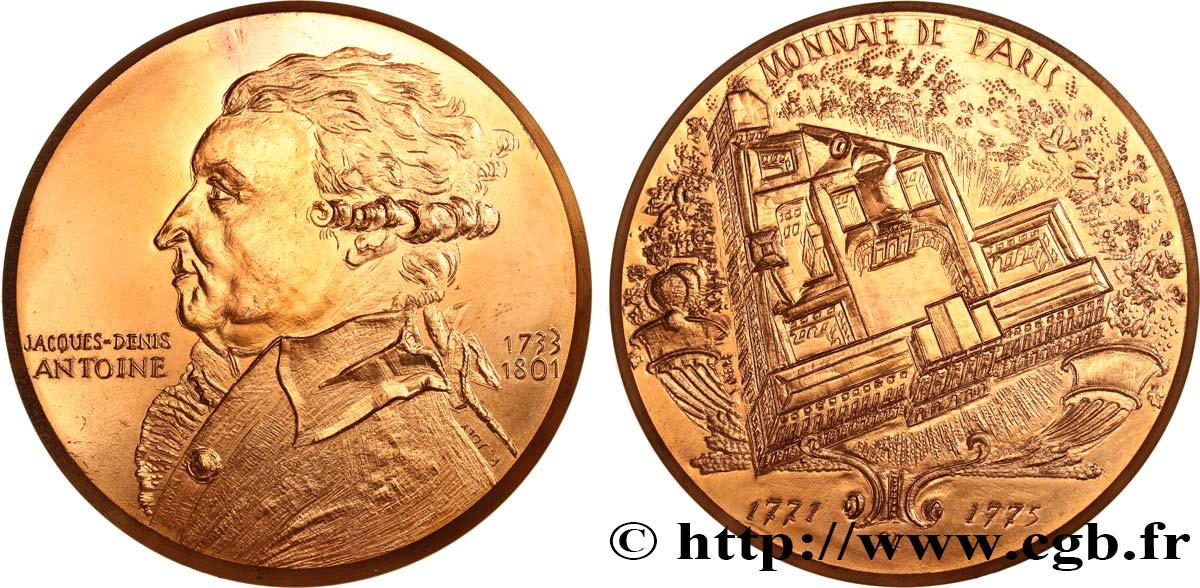 MONUMENTS ET HISTOIRE Médaille, Jacques-Denis Antoine et la Monnaie de Paris SUP