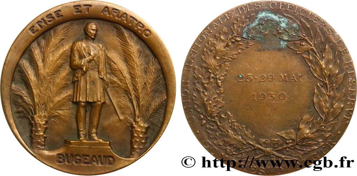 ALGÉRIE - TROISIÈME RÉPUBLIQUE Médaille, Congrès de l’UNOR XF