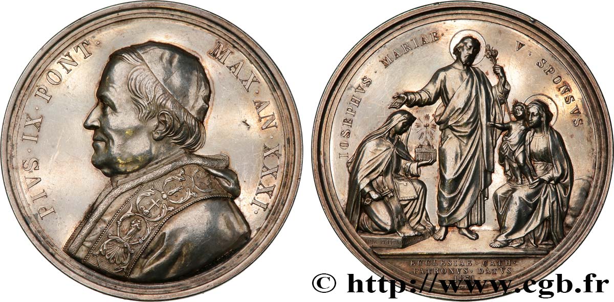 ITALY - PAPAL STATES - PIUS IX (Giovanni Maria Mastai Ferretti) Médaille, l’Église Catholique AU