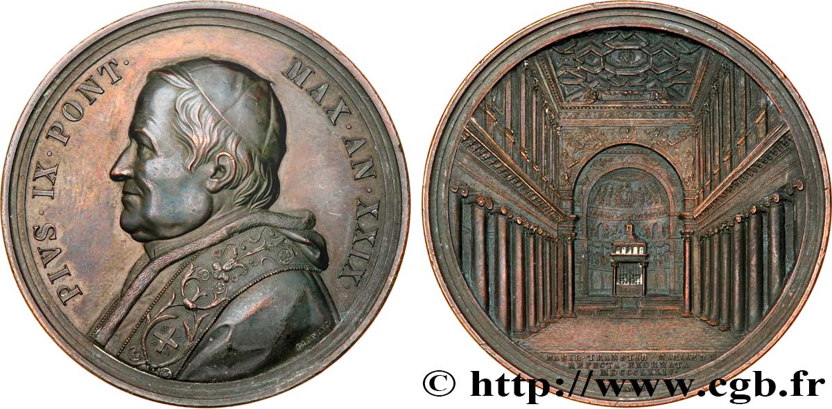ITALY - PAPAL STATES - PIUS IX (Giovanni Maria Mastai Ferretti) Médaille, Galerie Piana AU