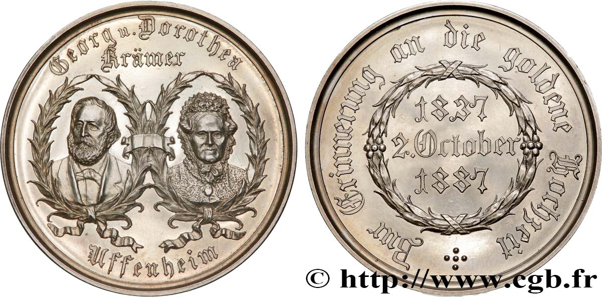 ALEMANIA Médaille, Noces d’or de Georges et Dorothée Krämer EBC
