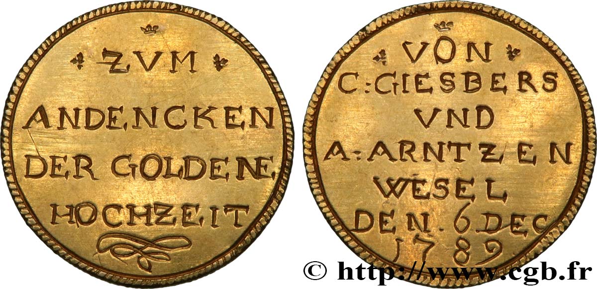 ALLEMAGNE Médaille, Noces d’or de C. Giesbers et A. Arntz TTB+