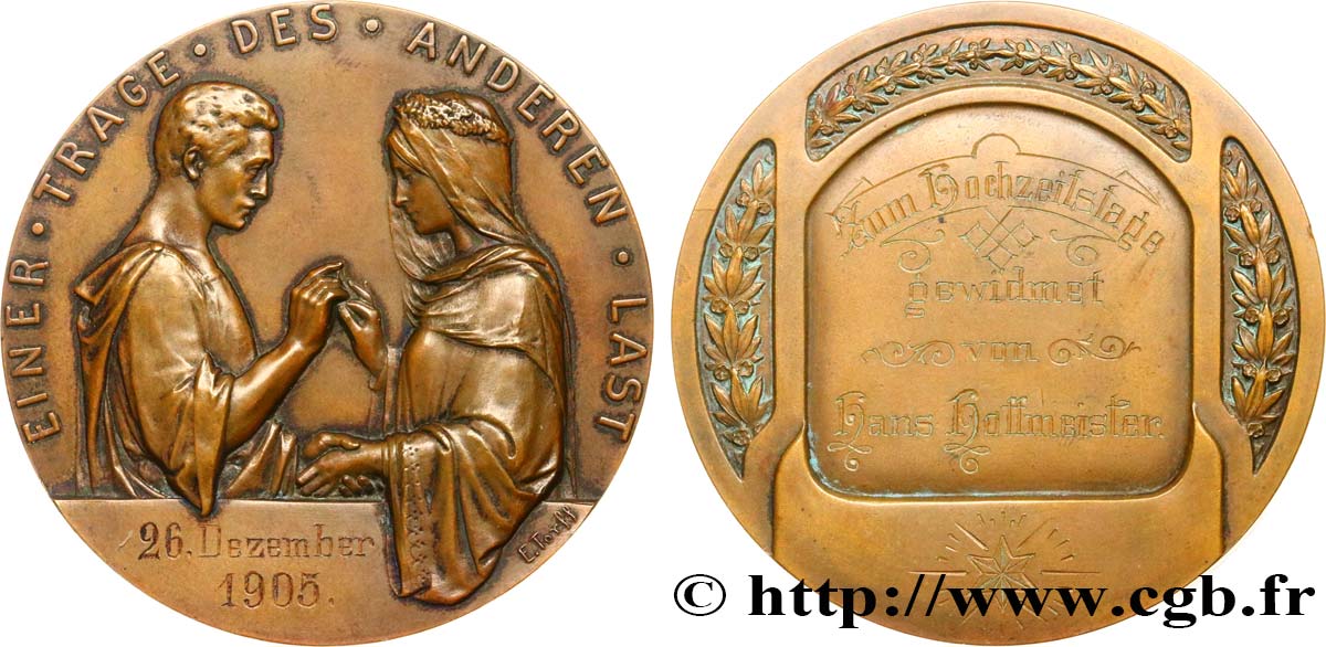 GERMANY Médaille de mariage, offerte par Hans Hoffmeister AU