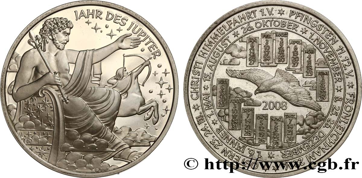ALEMANIA Médaille, Calendrier, Année de Jupiter EBC