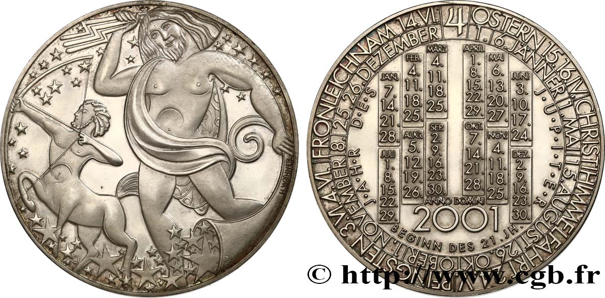 GERMANY Médaille, Calendrier, Année de Jupiter AU
