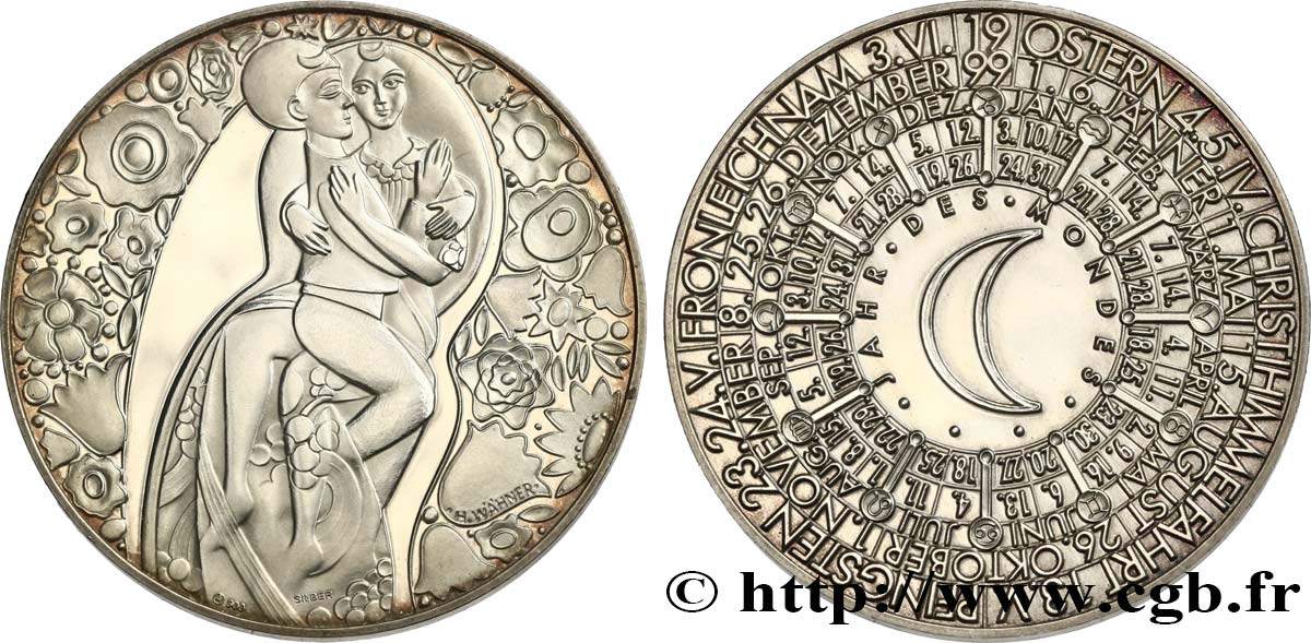 GERMANY Médaille, Calendrier, Année de la lune AU