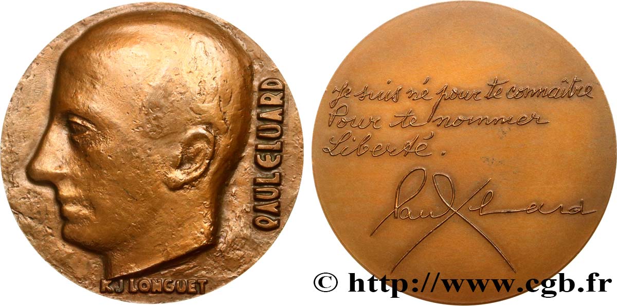 PERSONNAGES CÉLÈBRES Médaille, Paul Eluard SUP