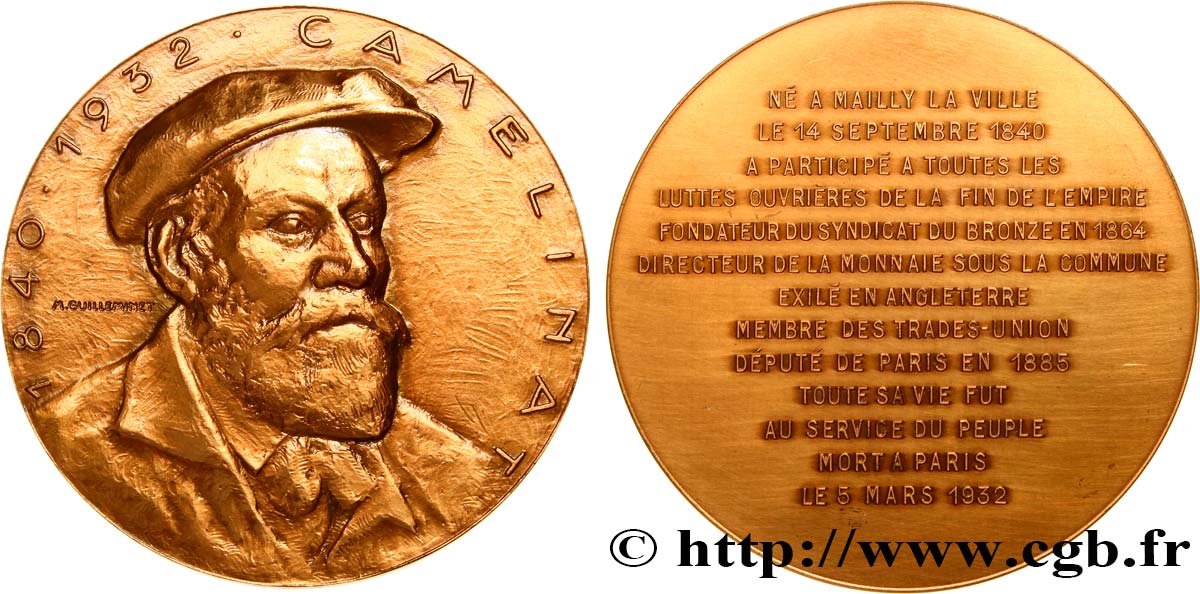 PERSONNAGES CÉLÈBRES Médaille, Zéphirin Camelinat SUP/TTB+