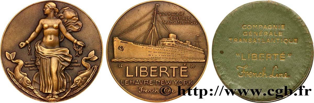 VIERTE FRANZOSISCHE REPUBLIK Médaille, Paquebot “Liberté” fVZ