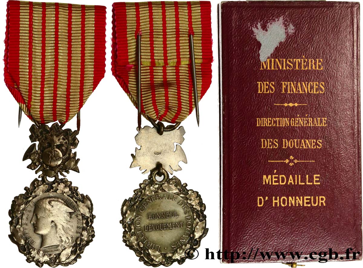 DRITTE FRANZOSISCHE REPUBLIK Médaille d’honneur des douanes fVZ