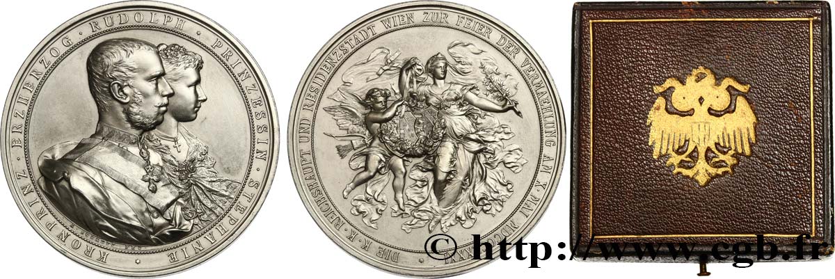 ÖSTERREICH Médaille, Mariage de l’Archiduc Rodolphe d’Autriche et Stéphanie de Belgique fVZ