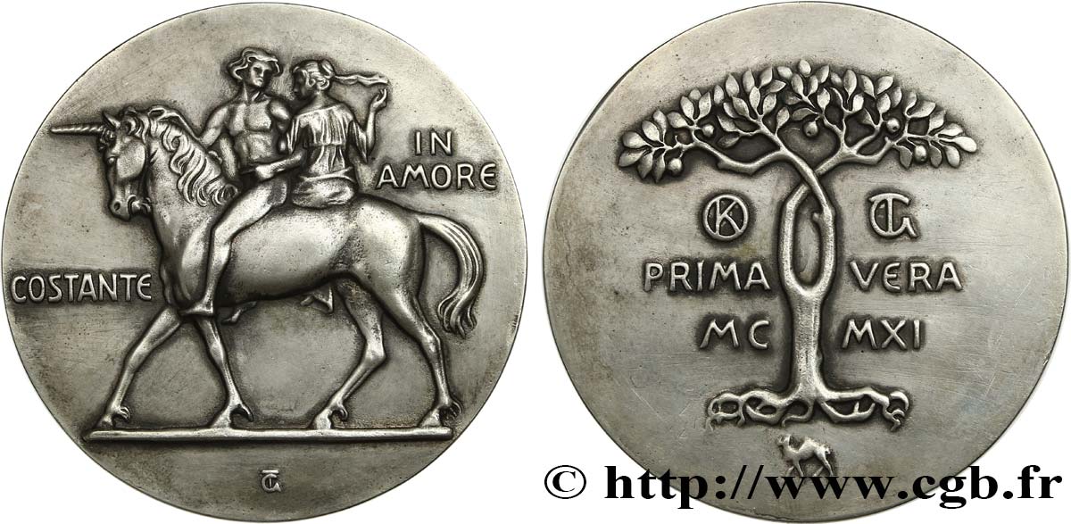 ALLEMAGNE Médaille, Mariage Théodore de Gosen et Olga Kaufmann TTB