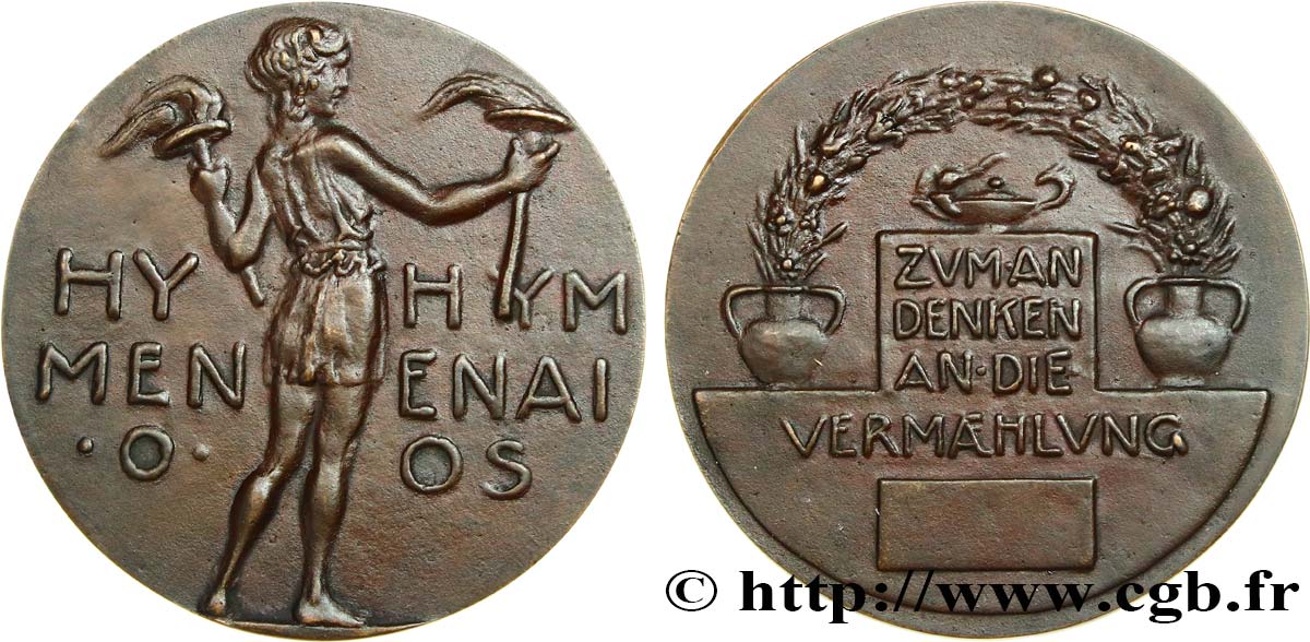 GERMANY Médaille de mariage, Hyménaios XF