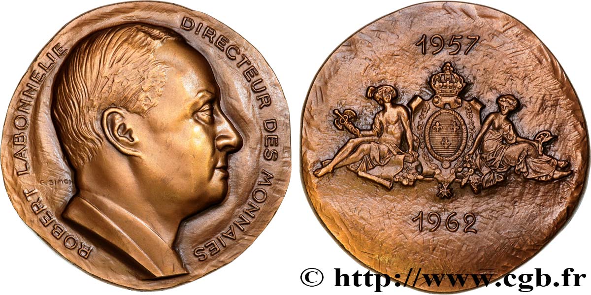 PERSONNAGES CÉLÈBRES Médaille, Robert Labonnelie, directeur des monnaies AU