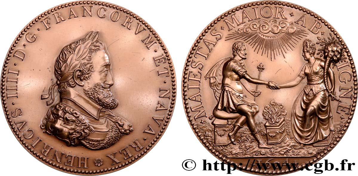 HENRY IV Médaille, Henri IV et Marie de Médicis, refrappe EBC