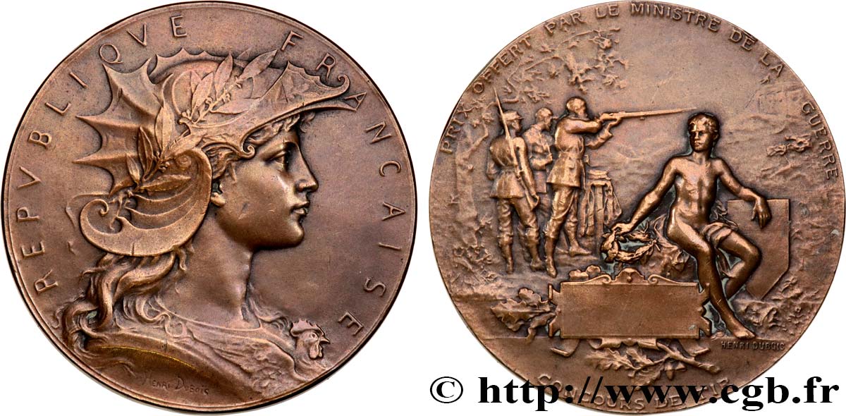 III REPUBLIC Médaille de concours, tir AU