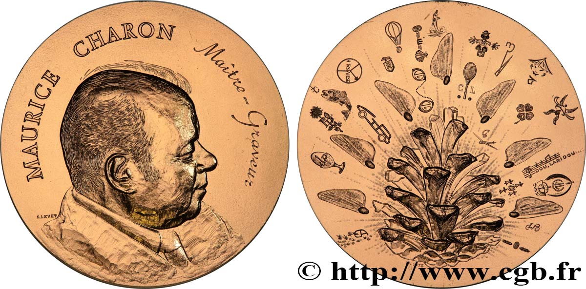 VARIOUS CHARACTERS Médaille, Maurice Charon, maître-graveur AU
