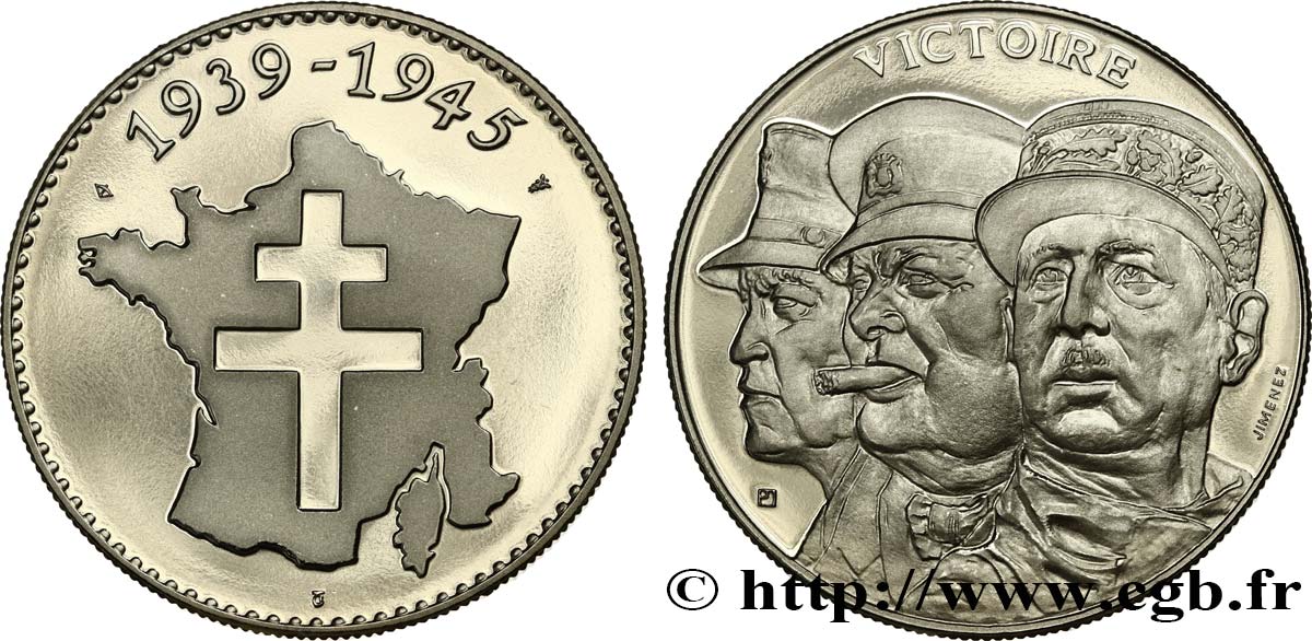 QUINTA REPUBLICA FRANCESA Médaille, Victoire 1944 EBC