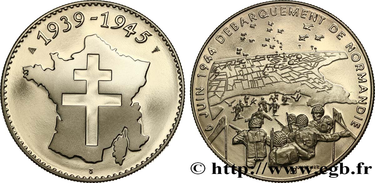 CINQUIÈME RÉPUBLIQUE Médaille commémorative, débarquement de Normandie SUP