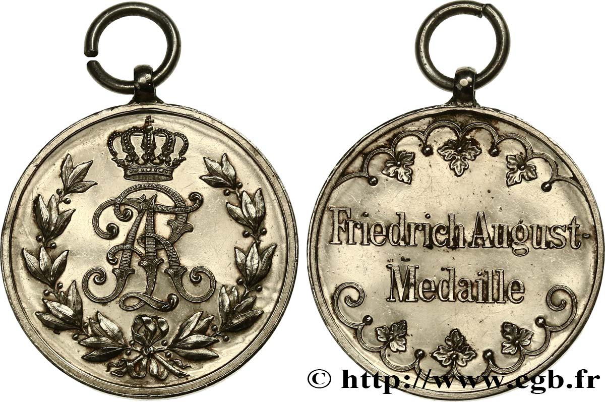ALLEMAGNE - ROYAUME DE SAXE - FRÉDÉRIC-AUGUSTE III Médaille, Reconnaissances des performances militaires TTB+
