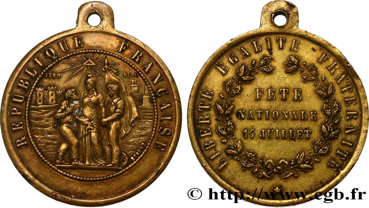 DEUXIÈME RÉPUBLIQUE Médaille, Fête Nationale SS
