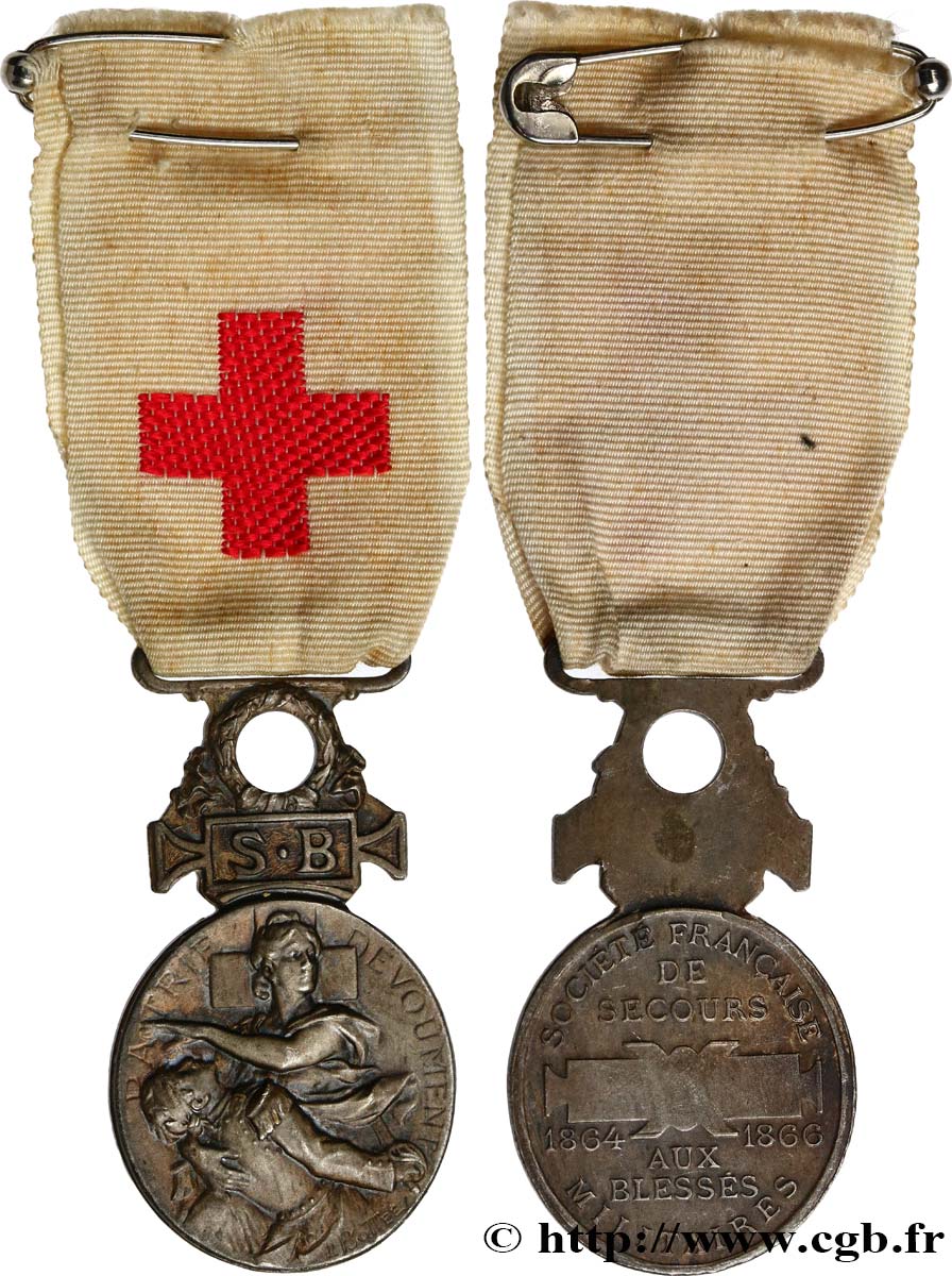 SEGUNDO IMPERIO FRANCES Médaille, Société française de secours aux blessés militaires MBC+
