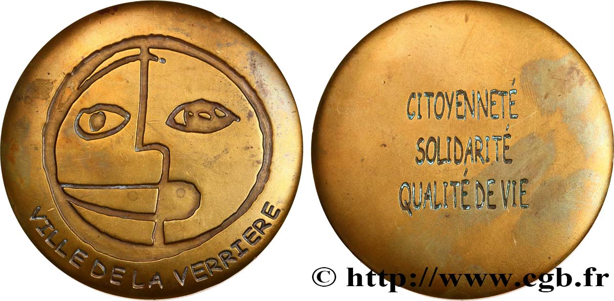 CINQUIÈME RÉPUBLIQUE Médaille, Ville de la Verrière TTB+
