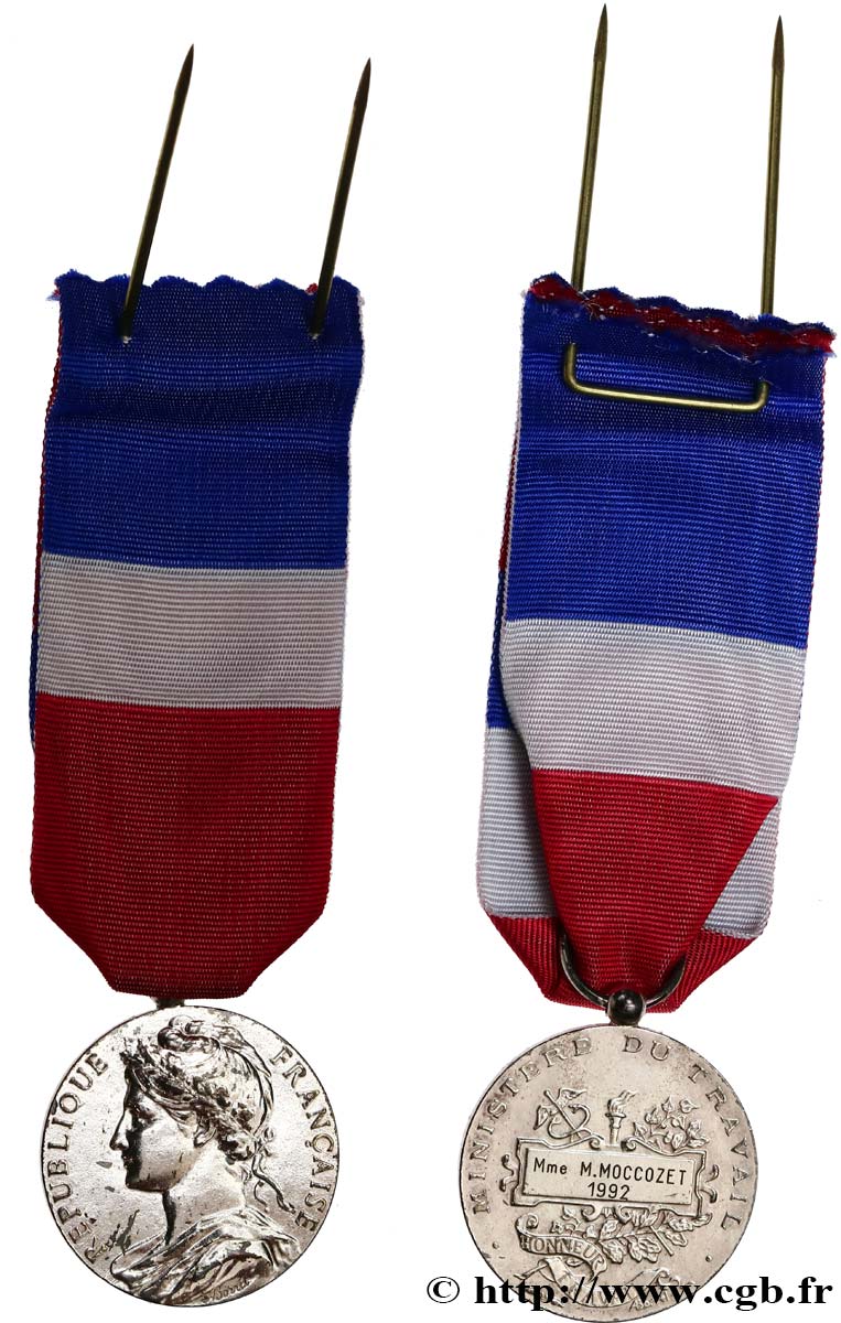 FUNFTE FRANZOSISCHE REPUBLIK Médaille d’honneur du travail fVZ