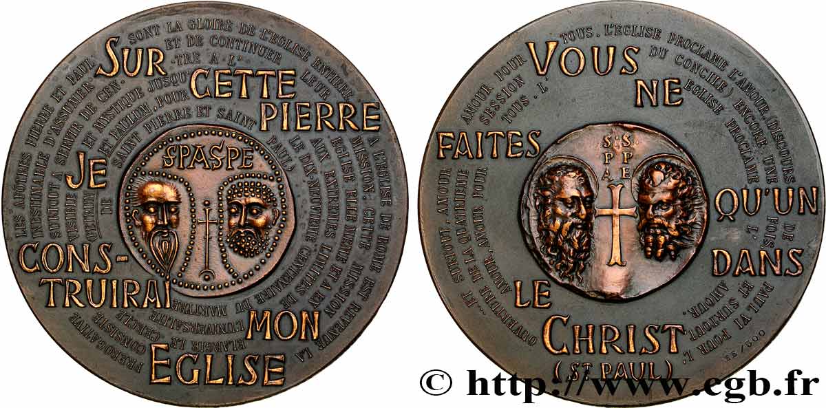 MÉDAILLES RELIGIEUSES Médaille, Dix-neuvième centenaire du martyre de Saint Pierre et de Saint Paul SUP
