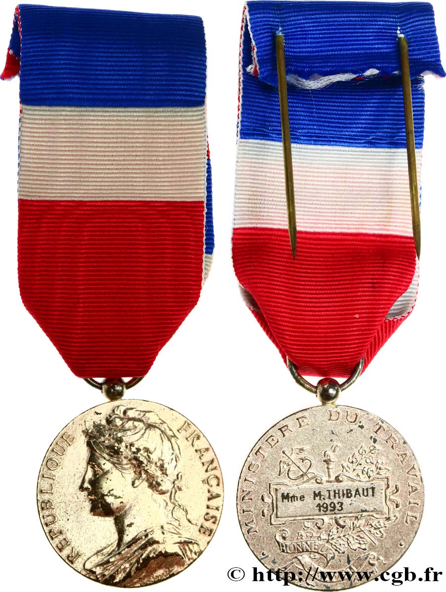 FUNFTE FRANZOSISCHE REPUBLIK Médaille d’honneur du travail SS