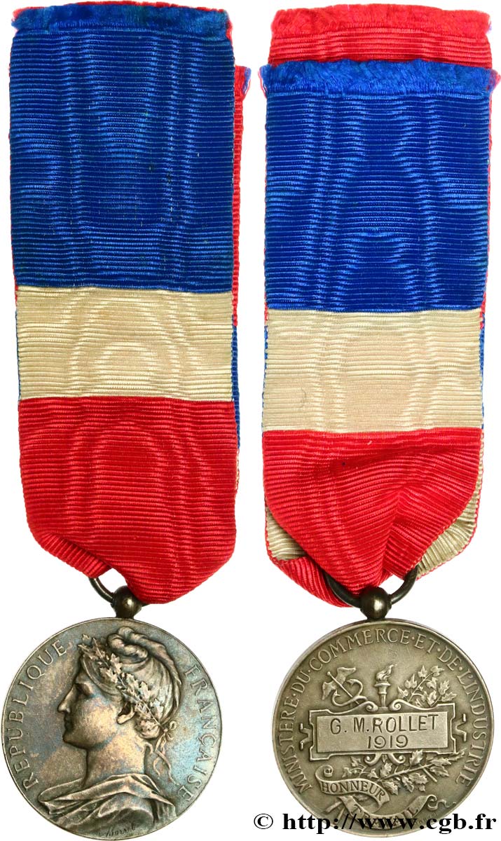 TERZA REPUBBLICA FRANCESE Médaille d’honneur du travail, 20 ans BB