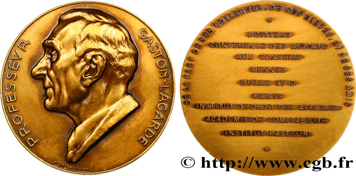 PERSONNAGES DIVERS Médaille, Professeur Gaston Lagarde SUP