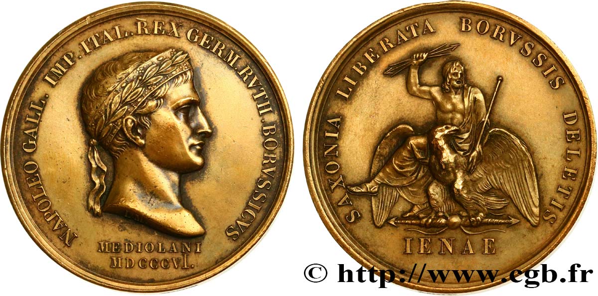 PREMIER EMPIRE / FIRST FRENCH EMPIRE Médaille, Bataille d’Iéna, refrappe AU