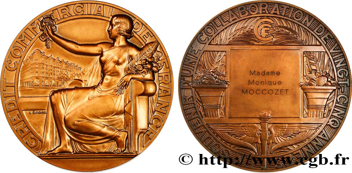 BANKS - CRÉDIT INSTITUTIONS Médaille, Crédit Commercial de France AU/AU