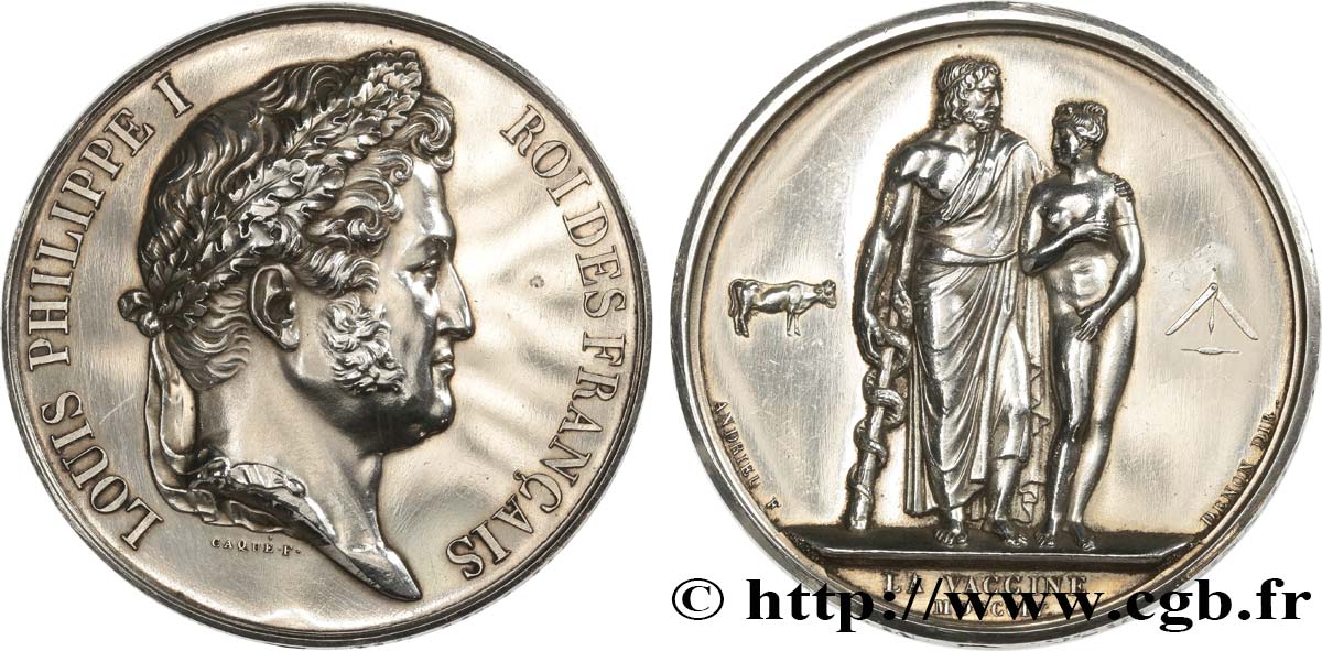 LOUIS-PHILIPPE Ier Médaille, Vaccine, Société pour l’extinction de la petite vérole TTB+