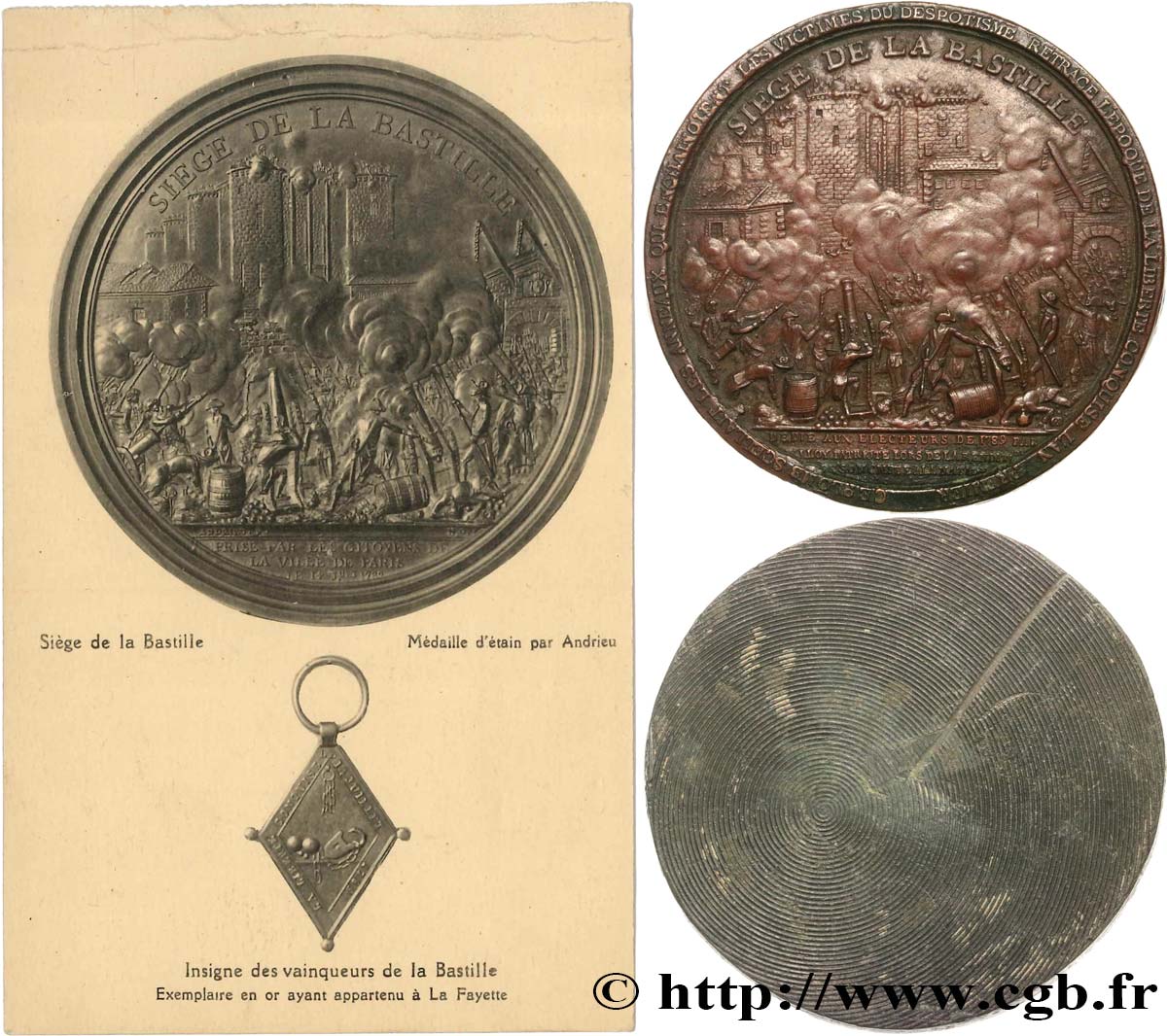 LOUIS XVI Médaille, Plomb qui scellait les anneaux enchaînant les victimes du despotisme, Siège de la Bastille AU/XF