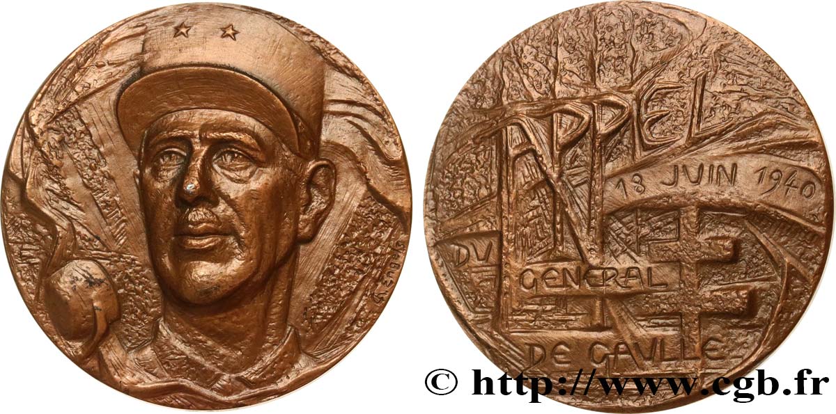 QUINTA REPUBLICA FRANCESA Médaille, Appel du Général de Gaulle EBC