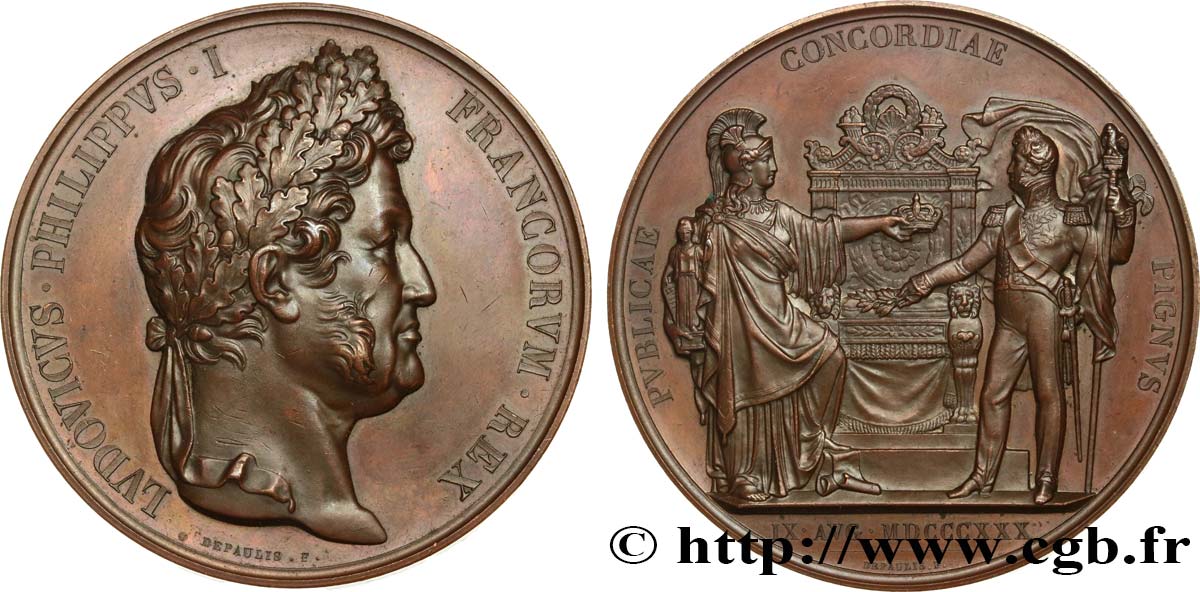 LUIGI FILIPPO I Médaille, Avènement de Louis-Philippe SPL