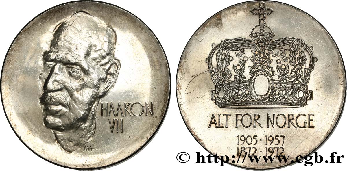 NORVEGIA Médaille, Haakon VII q.SPL