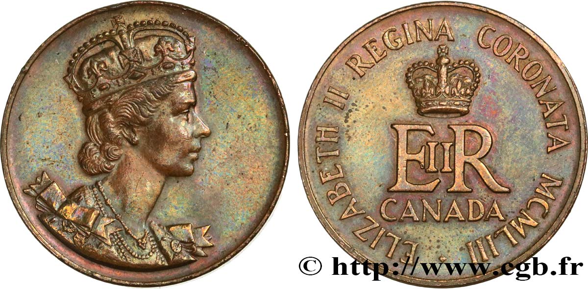 CANADA - ELIZABETH II Médaille de couronnement XF