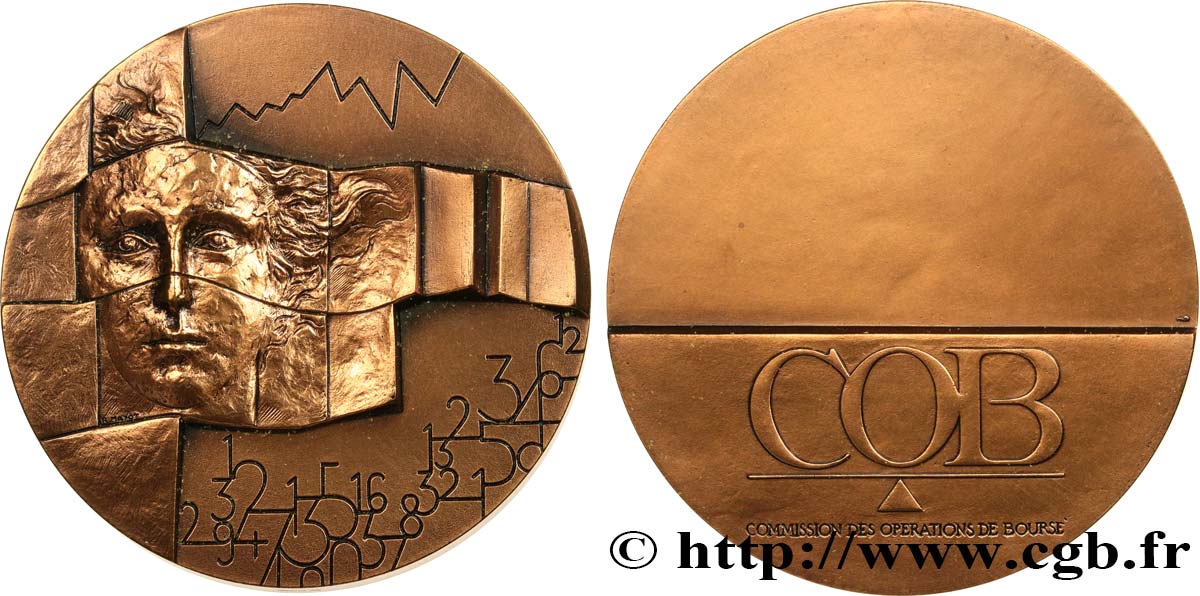 BOURSE DE PARIS - AGENTS DE CHANGE Médaille, Commission des opérations de Bourse AU